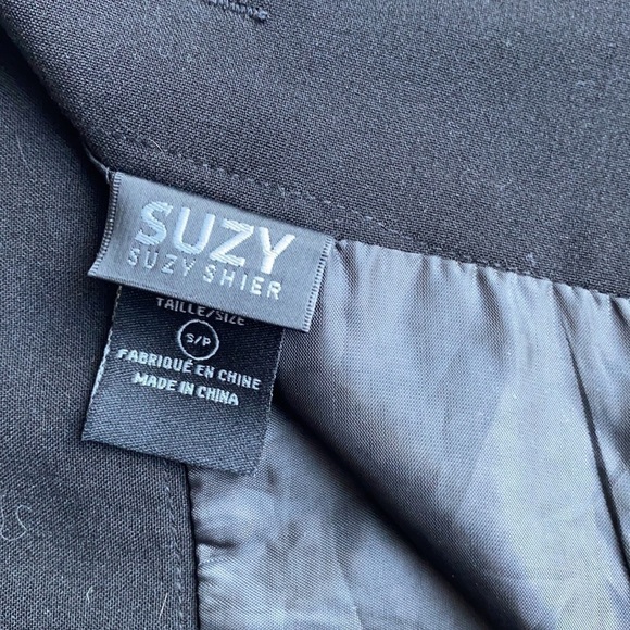 Houndstooth Mini Skirt Front Slit Accent Zipper Black White - Picture 7 of 15